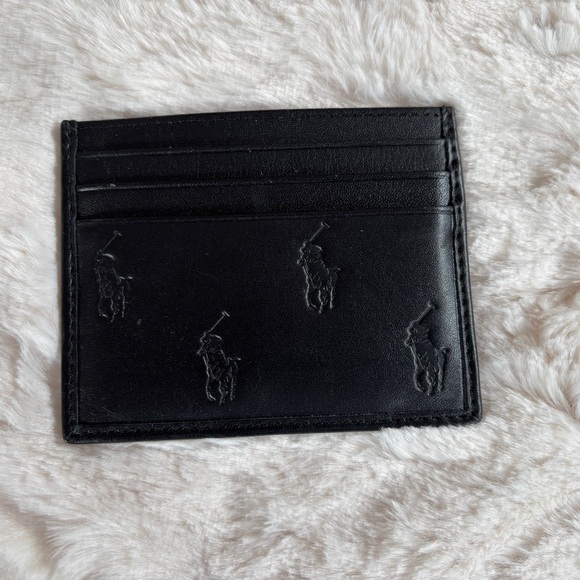 Polo by Ralph Lauren Black Key Card Holder with Embroidered Logo - Picture 1 of 7